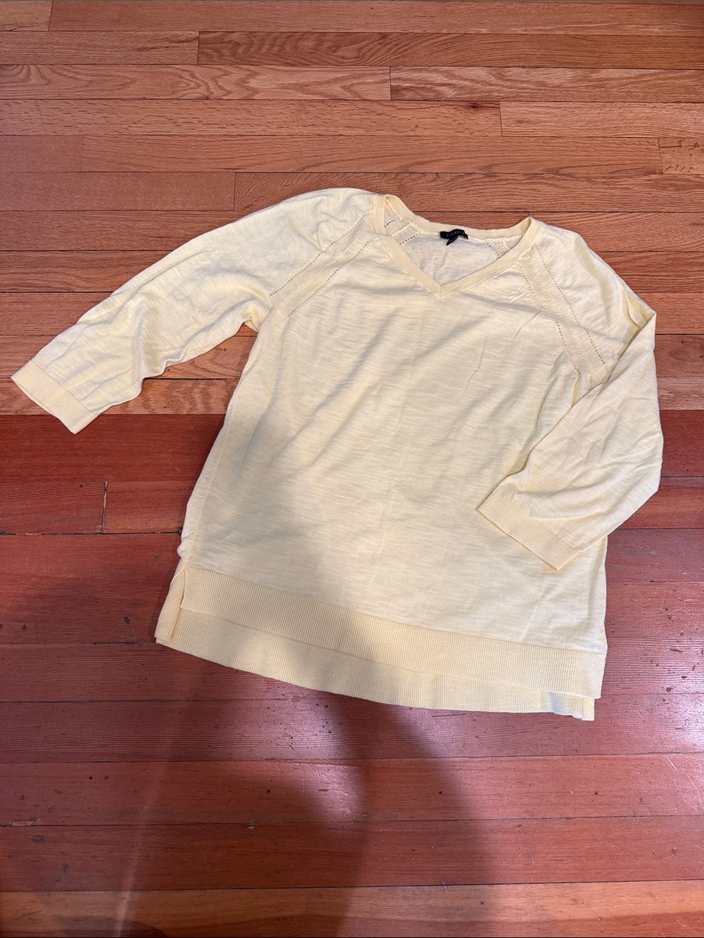 Talbots Soft Yellow V-Neck Sweater